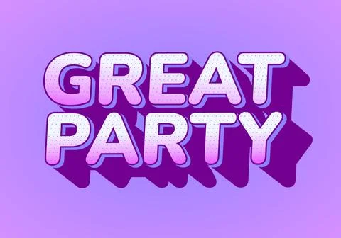 Colorful text design featuring the words Great Party with a playful font an.. Stockillustratie