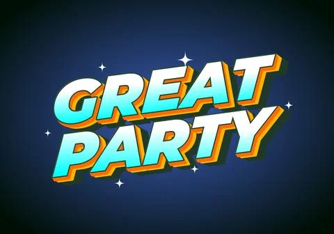 Colorful text design featuring the words Great Party in a bold, playful sty.. Stockillustratie