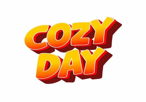 Colorful text design featuring the words Cozy Day in a playful, bold font w.. Stockillustratie