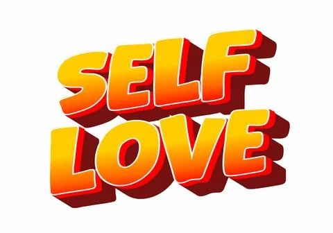 Colorful text design featuring the words self love in bold, playful font wi.. Stock Illustration