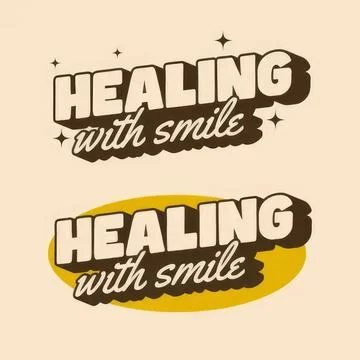 Colorful text design with the message healing with smile Stock Illustration