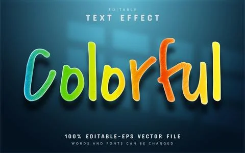 Colorful text effect editable Stock Illustration