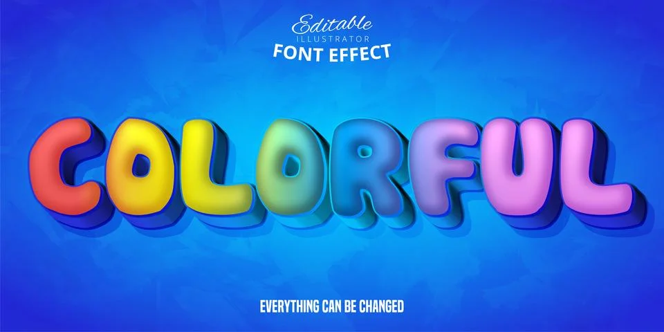 Colorful text effect, editable text Stock Illustration