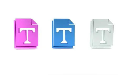 Colorful Text file document icon isolated on white background. Minimalism c.. Stock Illustration