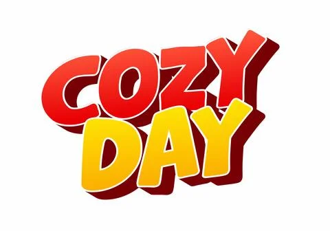 Colorful text graphic featuring the words Cozy Day in bold font Stockillustratie