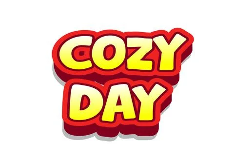 Colorful text graphic featuring the words Cozy Day in playful font Stockillustratie
