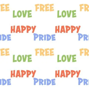 Colorful text pattern with Happy Pride and Love Stock Illustration