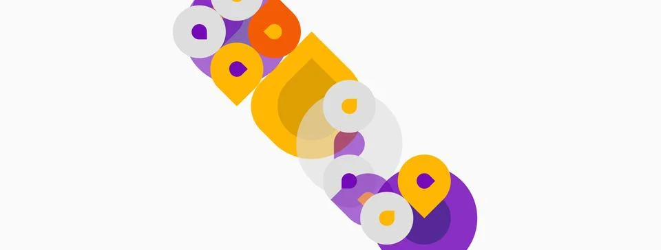 Colorful text spells BOOO using overlapping circles, creating playful Hallowe Stock Illustration