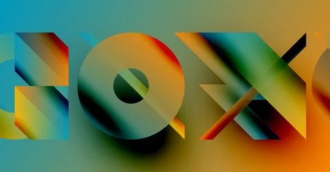Colorful text spells BOX. Gradient hues blend, creating dynamic visual effect. Illustrazione stock