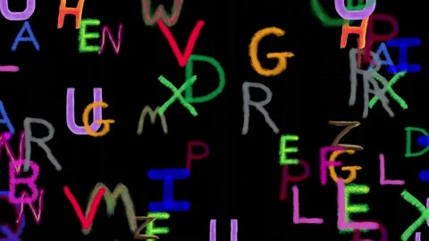 Colorful text streaming down screen. 3d animation rendering Stock Footage 157452389