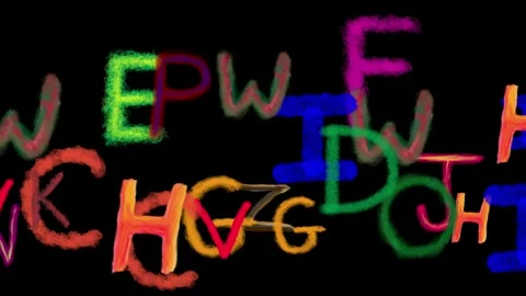 Colorful text streaming to right of screen. 3d animation rendering Stock Footage 157452390