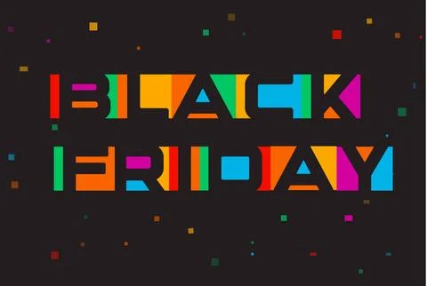 Colorful text vector icon. Big shopping logo template. Black Friday banner Stock Illustration