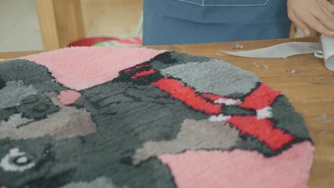 Colorful Textile Art Project in Progress Stock Footage 335588189
