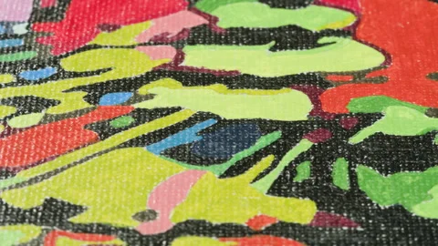 Colorful textile cloth texture close-up macro. Fashion fabric multicolor. Stock Footage 264937256
