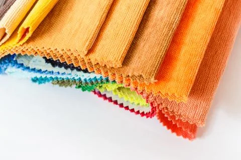 Colorful textile samples close-up Stock Photos