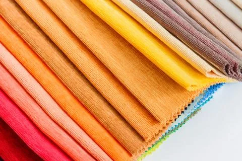 Colorful textile samples close-up Stock Photos