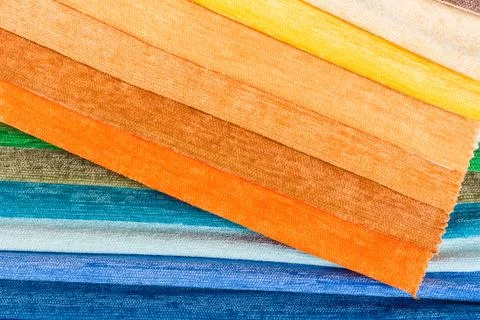 Colorful textile samples close-up Stock Photos