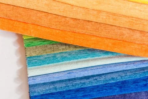 Colorful textile samples close-up Stock Photos
