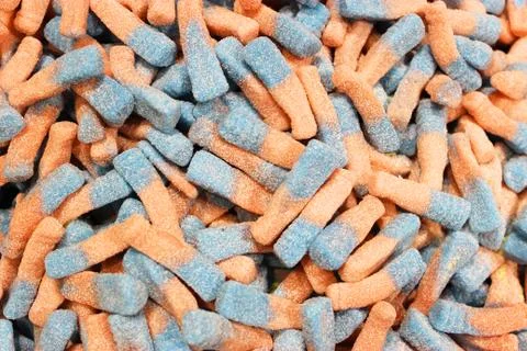 Colorful texture using as background. A lot of sweets. Background 3d rendering Stock Photos