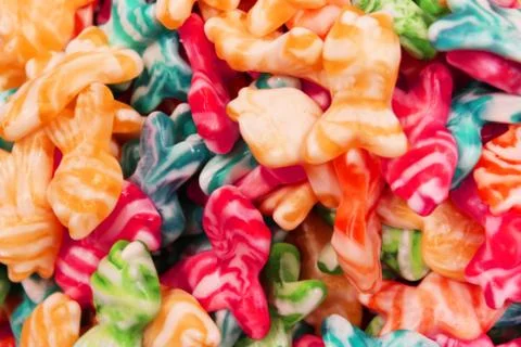 Colorful texture using as background. A lot of sweets. Background 3d rendering Stock Photos