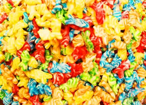 Colorful texture using as background. A lot of sweets. Background 3d rendering Stock Photos