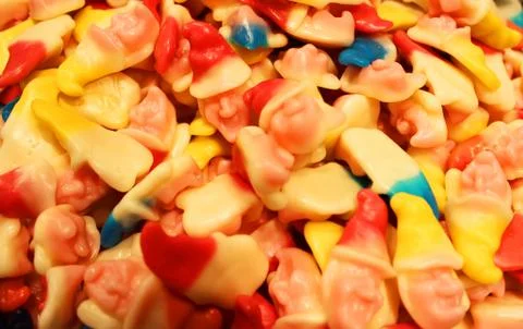 Colorful texture using as background. A lot of sweets. Background 3d rendering Stock Photos