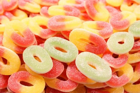 Colorful texture using as background. A lot of sweets. Background 3d rendering Stock-Fotos
