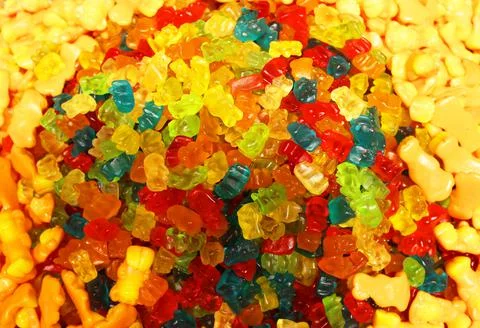 Colorful texture using as background. A lot of sweets. Background 3d rendering Stock Photos