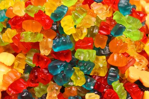Colorful texture using as background. A lot of sweets. Background 3d rendering Stock Photos