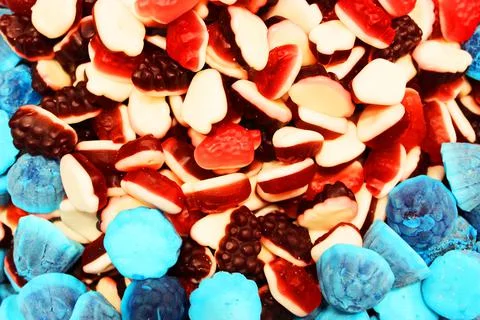Colorful texture using as background. A lot of sweets. Background 3d rendering Stock Photos