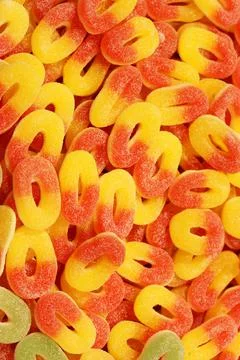 Colorful texture using as background. A lot of sweets. Background 3d rendering Stock Photos