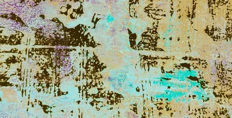 Colorful Textures and Patterns with a Touch of Gold Paint Stock Illustration