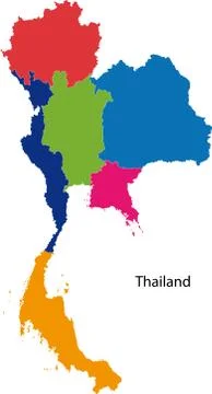 Colorful Thailand map Stock Illustration