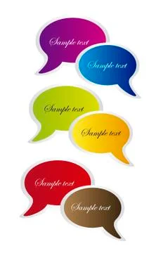 Colorful thought bubbles isolated over white background. vector Stock Illustration