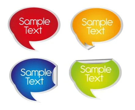 Colorful thought bubbles stikers isolated with space advertising. vector Stock Illustration