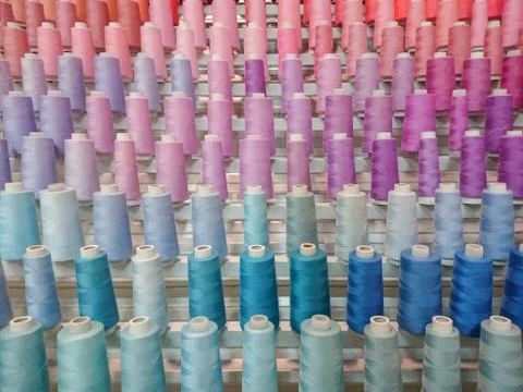 Colorful thread spool decoration Stock Photos