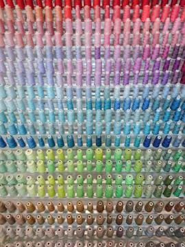 Colorful thread spool decoration Stock Photos