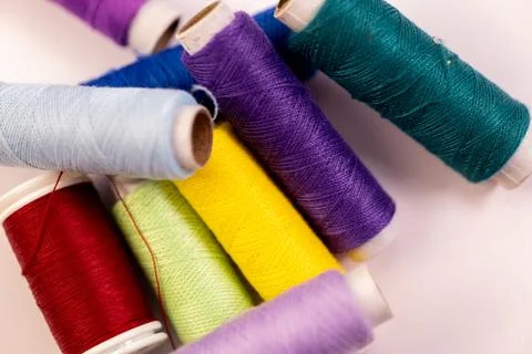 Colorful Thread Spools Stock Photos