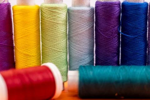 Colorful Thread Spools Stock Photos