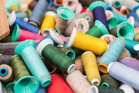 Colorful of threads backgrounds Stock Photos