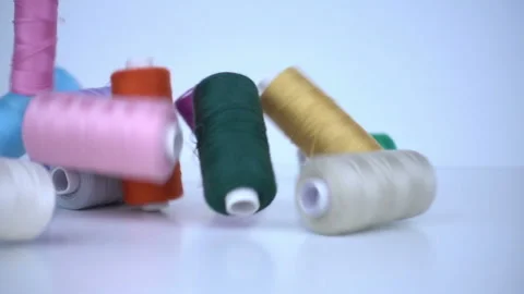 Colorful threads falling in slow motion. Stock Footage 95503116