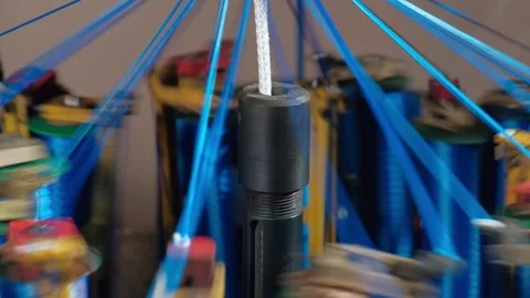 Colorful Threads Production Machine Stock Footage 137771582