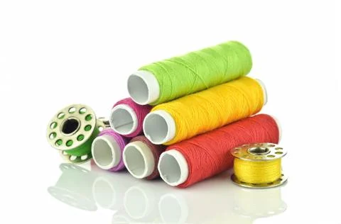 A colorful of threads for sewing Stock Photos