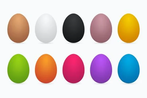 Colorful three dimensional easter egg set Stock Illustration