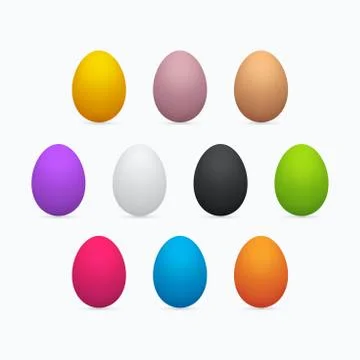 Colorful three dimensional easter egg set Stock Illustration