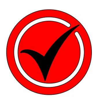 Colorful tick checkmark vector icon for approval buttons and labels Stock Illustration