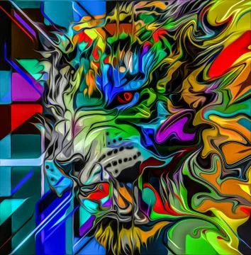 Colorful tiger Stock Illustration