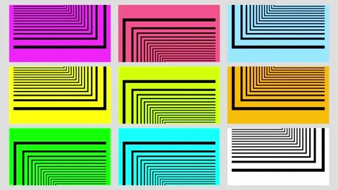 Colorful tiles with animated line pattern Stock Footage 148126533