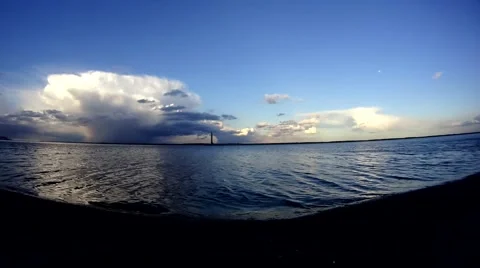 Colorful timelapse with lighthouse on background Stock Footage 48714093