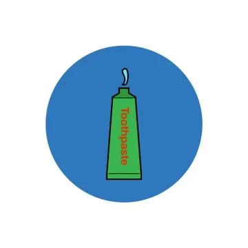 Colorful Toothpaste icon. Button Style Vector EPS. Ilustración de archivo